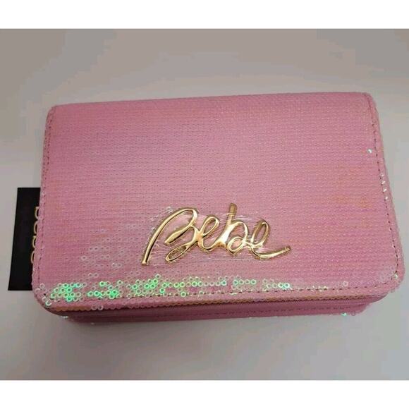 Bebe Milly Sequins Flap‎ Crossbody Blush - Picture 5 of 9
